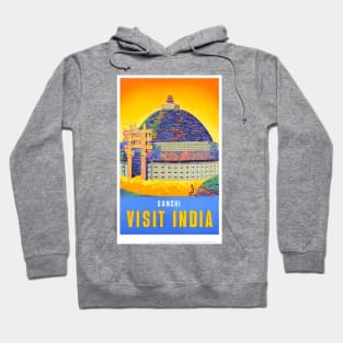 Vintage Travel Poster Visit India Hoodie